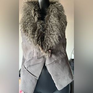 Say What fur and suede vest